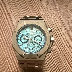 Audemars Piguet Silver and Black Royal Oak Chronograph